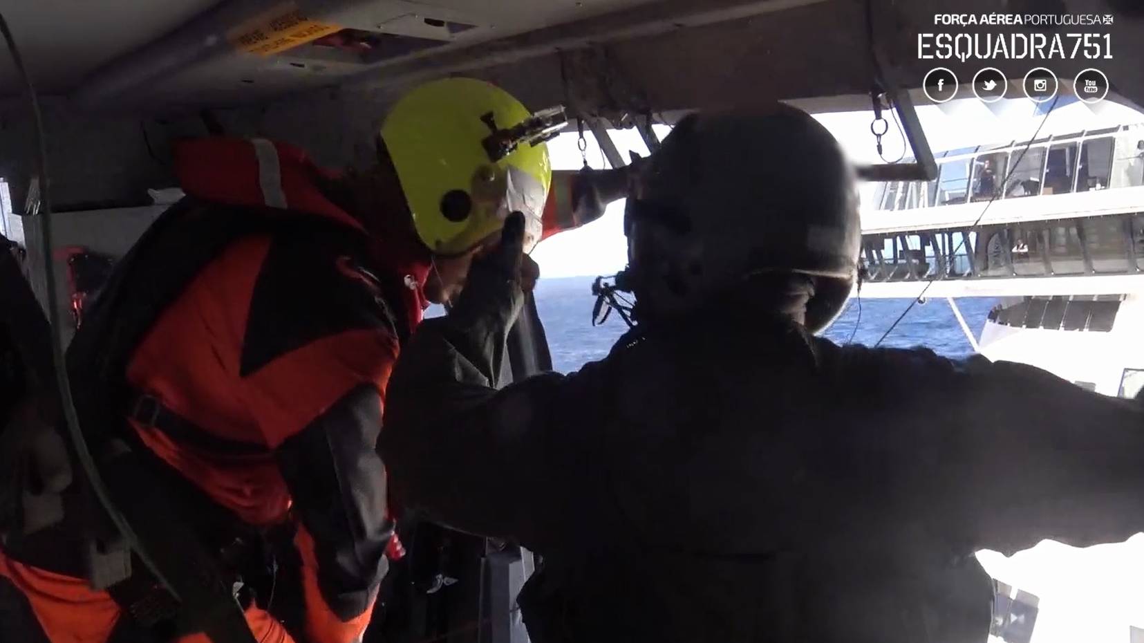 Força Aérea resgata passageiro do cruzeiro “MSC Grandiosa” a 124 km do Montijo