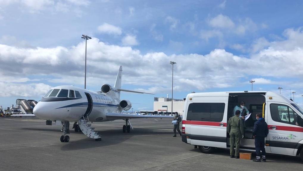 Falcon 50 transporta doente crtico do Funchal para Lisboa